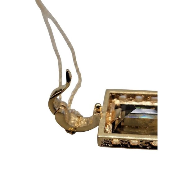 Nolan Miller Glamour Collection Pendant Necklace 18" Gold Filled Chain Swarovski - Picture 11 of 16